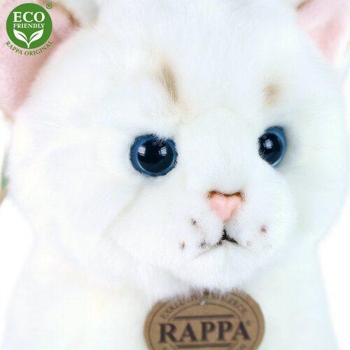 Rappa Plišasta mačka sedeča bela, 25 cm