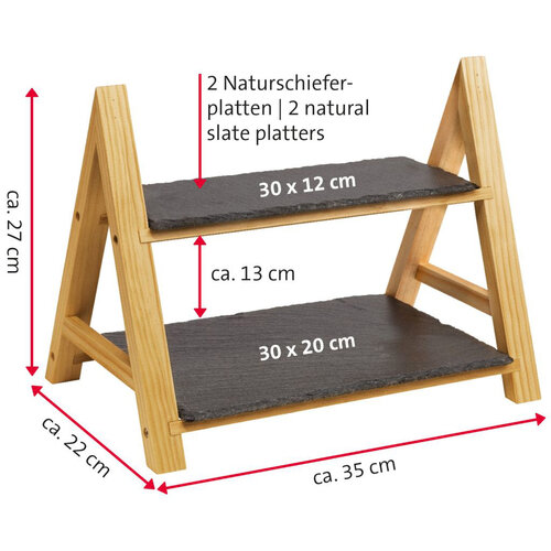 Westmark 2-stöckiger Servierständer TAPAS + FRIENDS, 35,5 x 22 x 27 cm