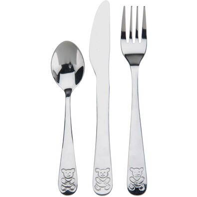 Kinderbesteck Tiere, rosa, 3-teilig