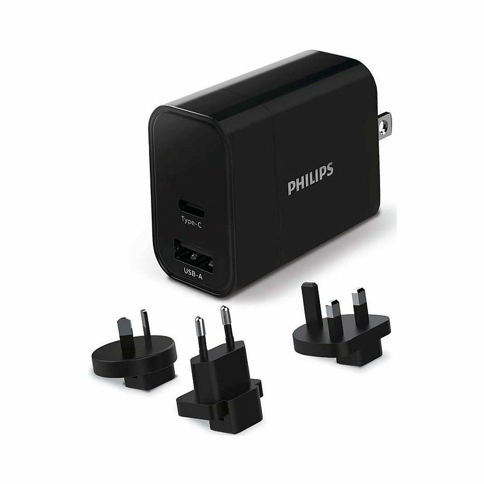 Obrázok Philips 1x USB A, 1x USB-C (DLP2621T/00) čierny