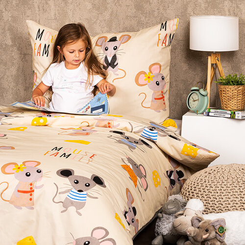 4Home Little mouse pamut gyerek ágyneműhuzat, 140 x 200 cm, 70 x 90 cm
