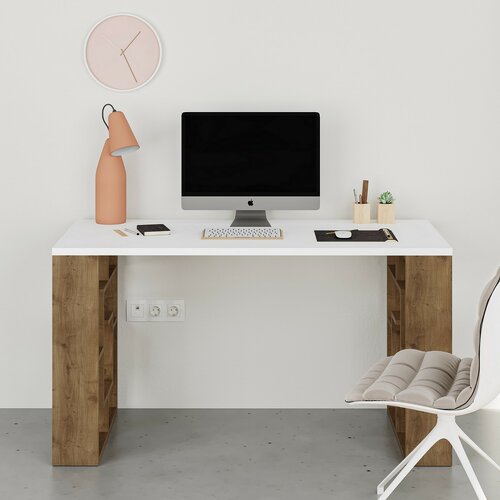 Biurko Maze White and Dark Oak