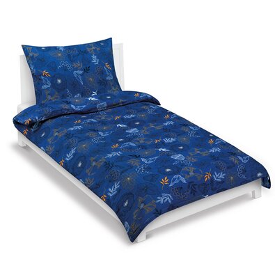 Bellatex Krep posteljnina Louka modra temna, 140 x200 cm, 70 x 90 cm