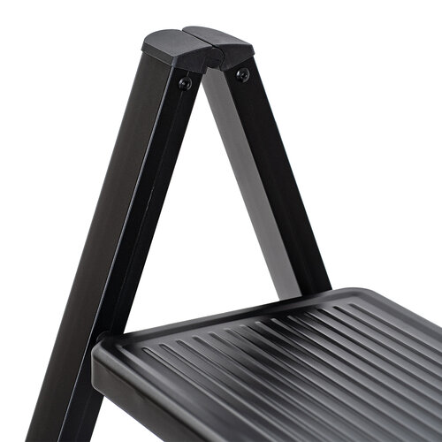 4Home Zložljive jeklene stopnice Steel, 3stopnice, črne