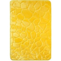 Dywanik łazienkowy z pianką pamięciową Kamienie żółty, 40 x 50 cm