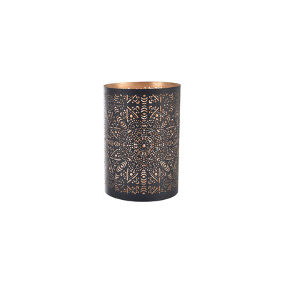 InDecor Sfeșnic metalic Mandala negru, 10 x 10 x12 cm