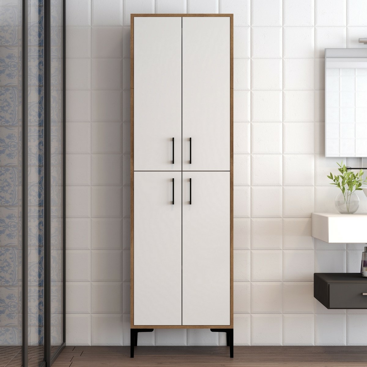Skriňa Berlin Walnut and White