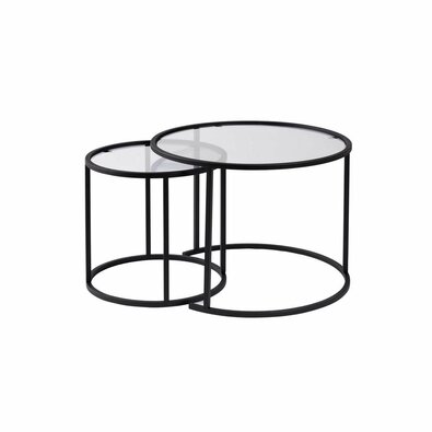 Aurum Black dohányzóasztal szett 60 cm, 2 db