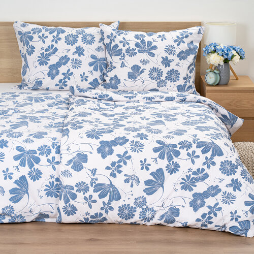 Lenjerie de pat din bumbac 4Home Blue Meadow, 140 x 220 cm, 70 x 90 cm