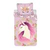 Дитяча бавовняна постільна білизна Unicorn flowers, 140 х 200 см, 70 х 90 см