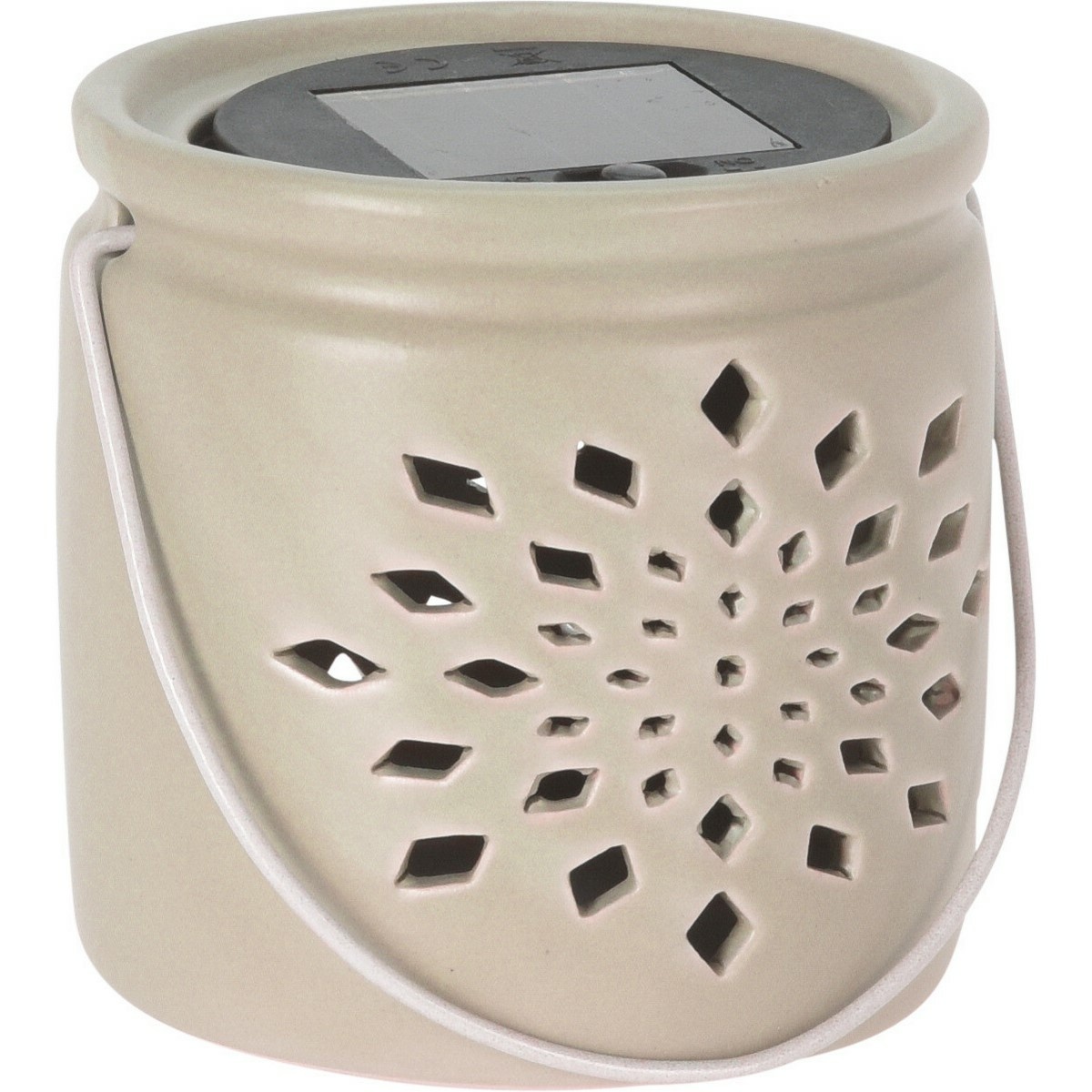 Latarnia solarna Darena różowa, 9,2 x 9 x 11 cm,porcelana