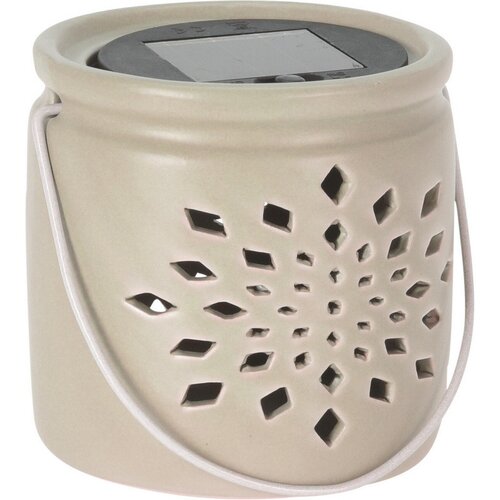 Solárny lampáš Darena ružová, 9,2 x 9 x 11 cm, porcelán