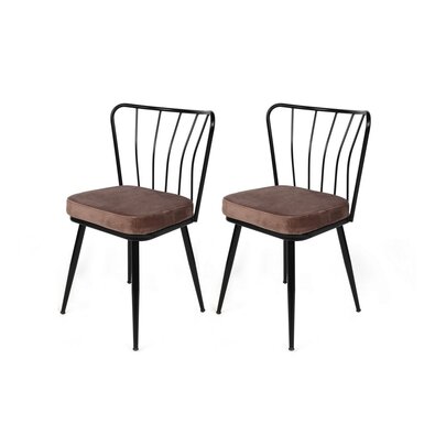 Set de scaune de sufragerie Yildiz Light Brown andBlack, 2 buc.