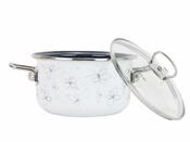 Belis Emajlirani lonec s pokrovom Premium, bel, 16cm, 1,5 l