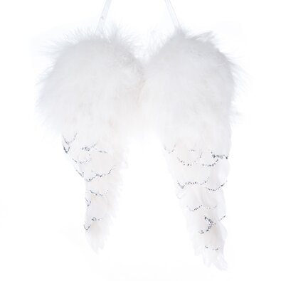 Aripi de înger Christmas wings din pene, alb, 31 x 25 x 8 cm