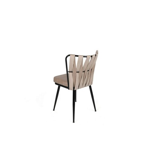 Set de scaune de sufragerie Kusakli Cream andBlack, 2 buc.