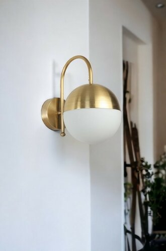 Nástenná lampa Küre Aplik Eskitme Beyaz Camli,biela/zlatá