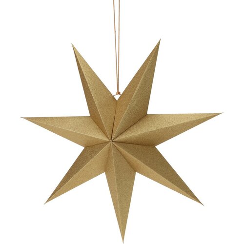 Świąteczna dekoracja z papieru Gold star, 60 x 60 x 1,5 cm