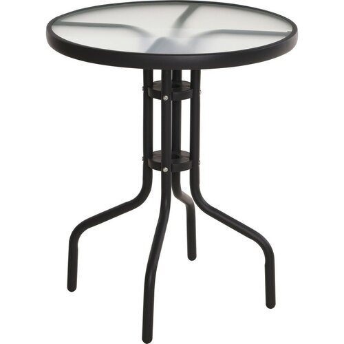 Metalltisch Porto, 60 x H.70 cm, Glasplatte