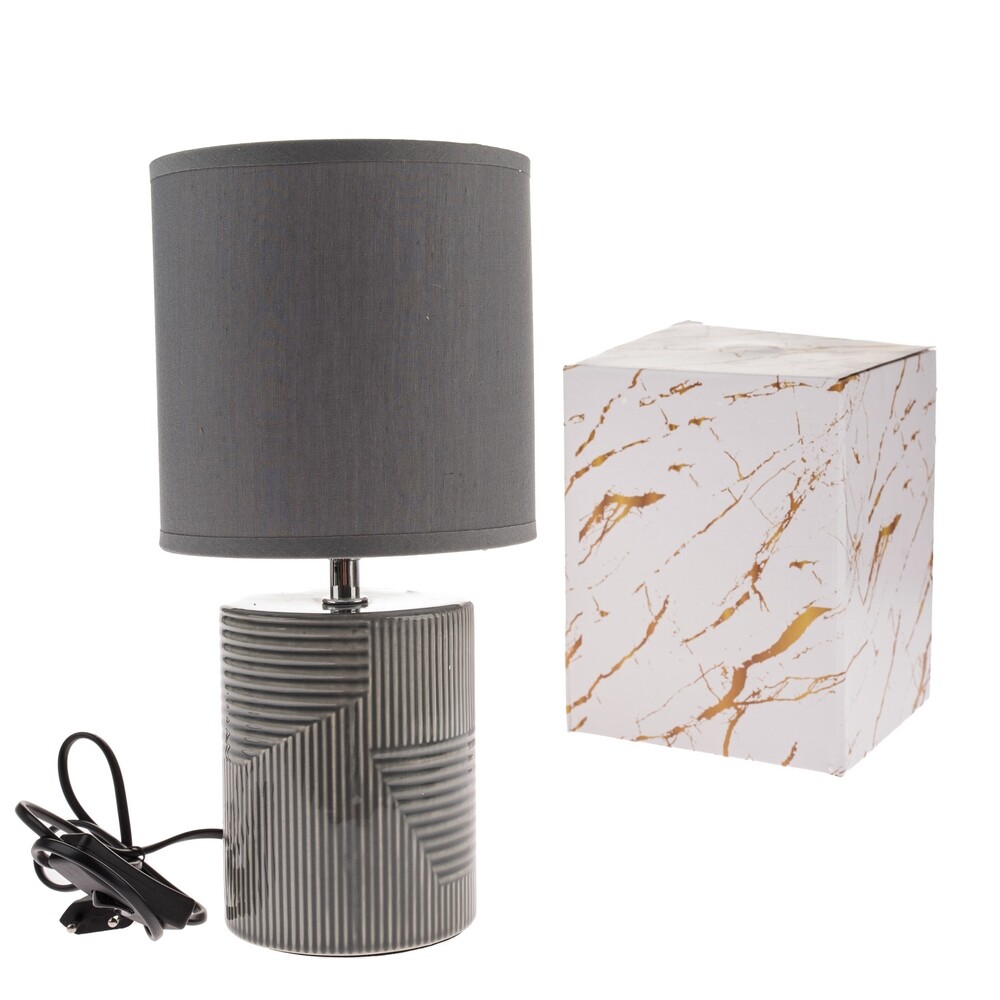 Keramická stolní lampa Matrix 33 cm, šedá