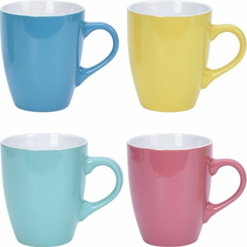 Set de căni din gresie colorate 4 buc, 340 ml
