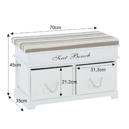 Bank mit Stauraum Bench 1, 70 x 35 x 45 cm