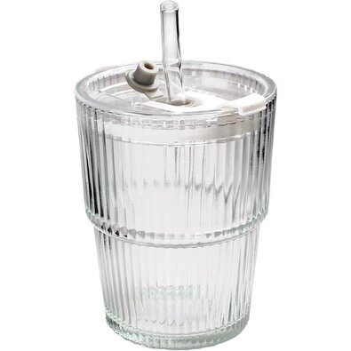 Toro Szklanka ze słomką 320 ml, 9,5 x 9,5 x 11,3 cm