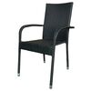 Autronic Scaun de grădină, metal, polyrattan,negru, A ZC-S2113 BK