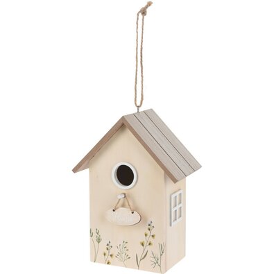 Budka drewniana dla ptaków Home, naturalny, 16,5 x 10 x 21,5 cm