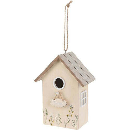 Budka drewniana dla ptaków Home, naturalny, 16,5 x 10 x 21,5 cm