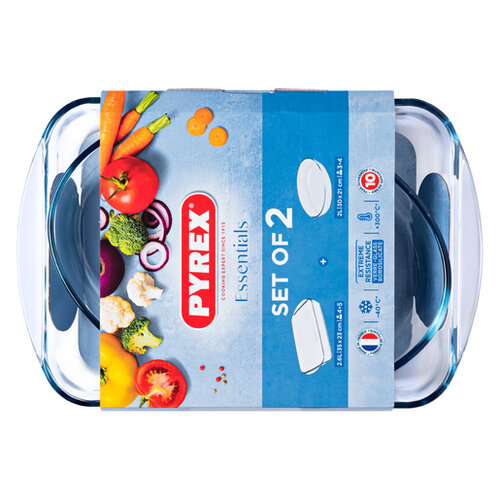 Pyrex üveg sütőedény készlet 2 db, 2,7 l + 2,2 l
