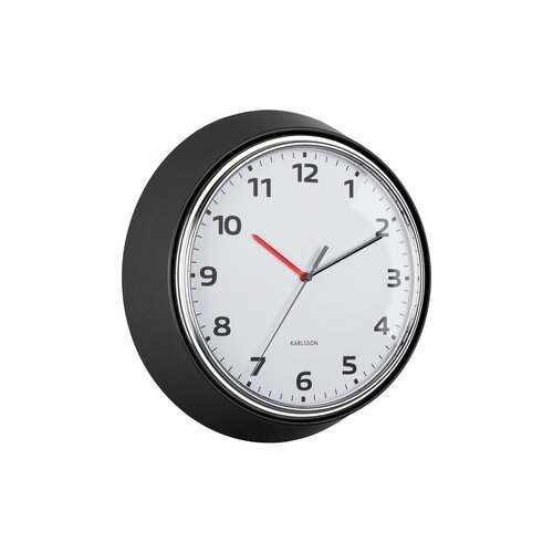 Karlsson 6006BK dizájner falióra, fekete, átmérő34 cm