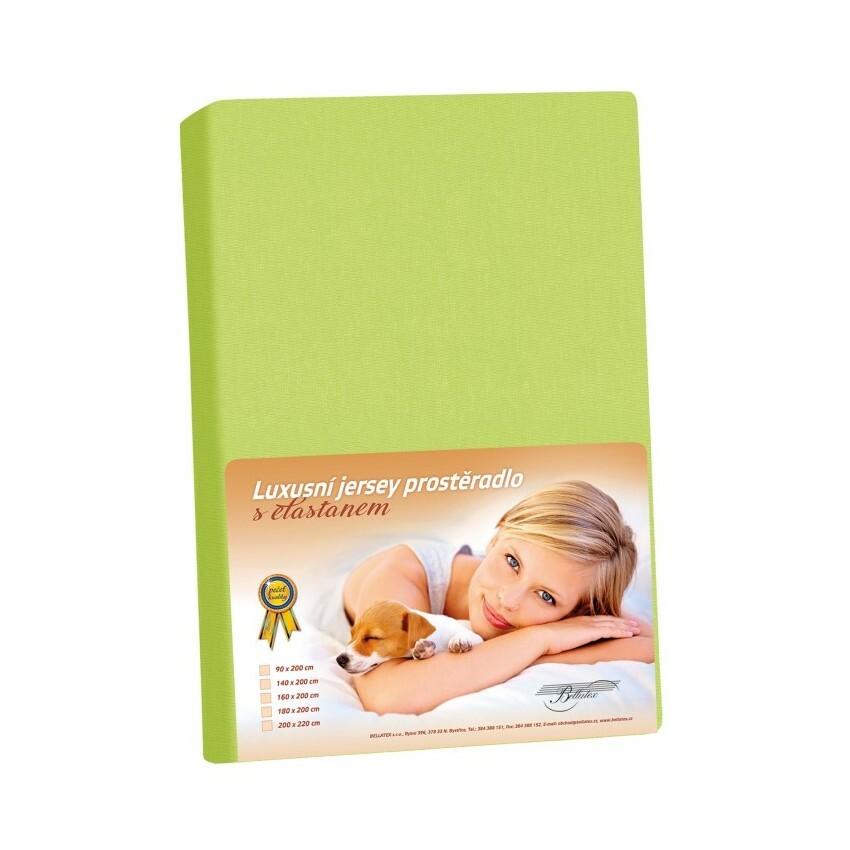 Bellatex Jersey prestieradlo s elastanom jarná zelená, 200 x 220 cm