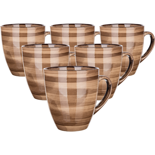 Set de 6 căni din ceramică Banquet PALAS , 400 ml, maro