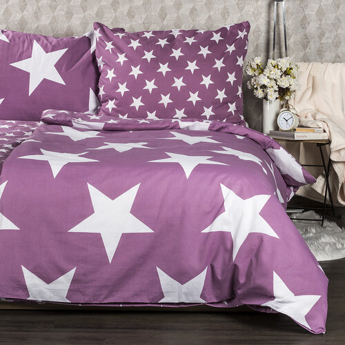 Obliečky New Stars fialová, 140 x 200 cm, 70 x 90 cm