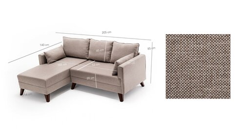Sofa narożna Bella Narożnik Lewy 2 Kremowy