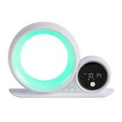Rabalux 76109 dekorativní stolní lampa Wakeway, s reproduktorem, RGB, hodinami a budíkem