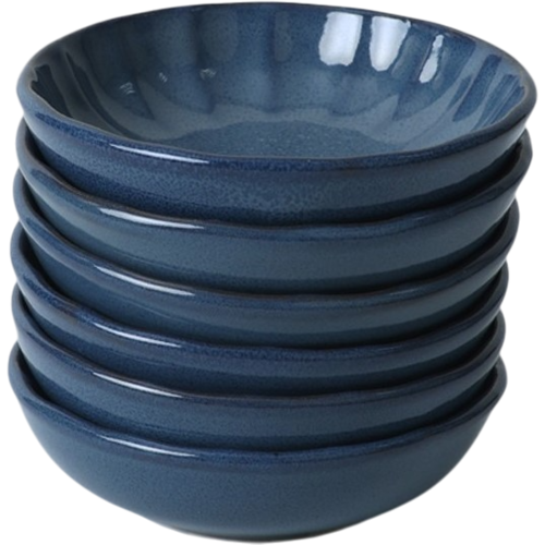 Sada 6 kameninových misek Laguna 12 cm, tmavě modrá