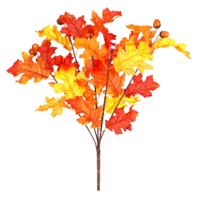 Jesenska umetna veja Dub oranžna, 40 cm