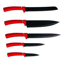 Kitchisimo Набір ножів з антипригарним покриттям , 5 шт, червоні
