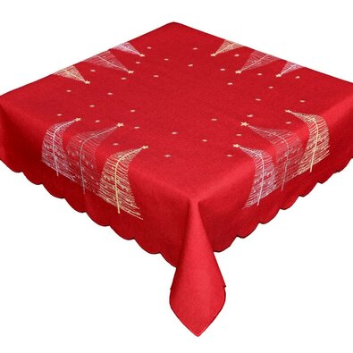 Față de masă de Crăciun Xmas trees roșu, 40 x 90 cm