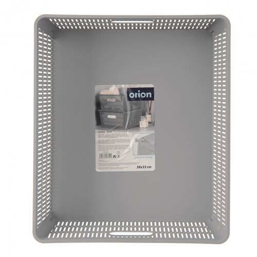 Orion Coș de plastic stivuibil NESTA, 38 x 33 x12,7 cm, gri