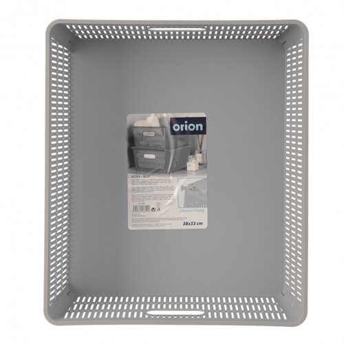 Orion Plastový stohovateľný košík NESTA, 38 x 33 x 12,7 cm, sivá