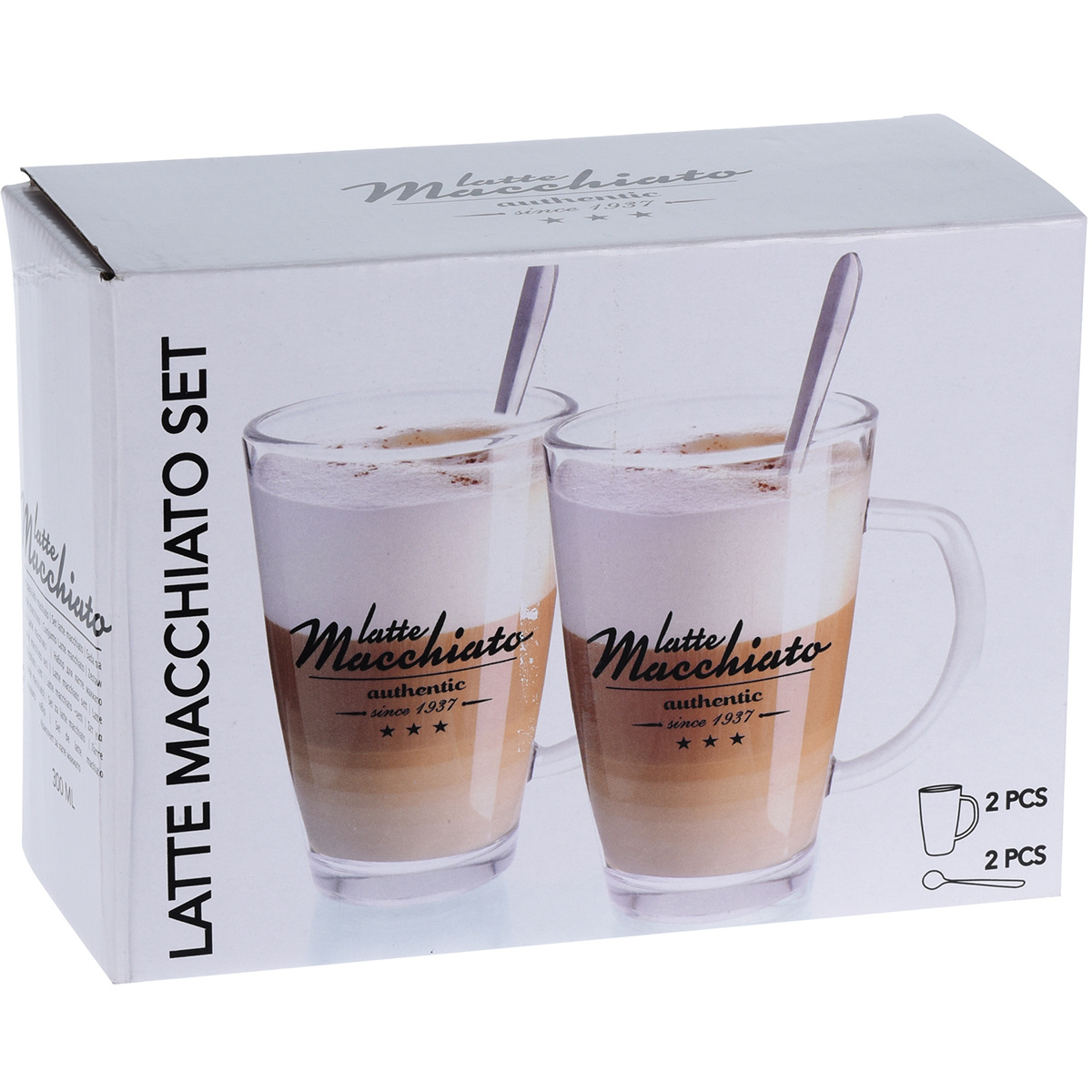 Latte Macchiato füles üvegpohár készlet, 300 ml, 2 db-os termék 2. képe