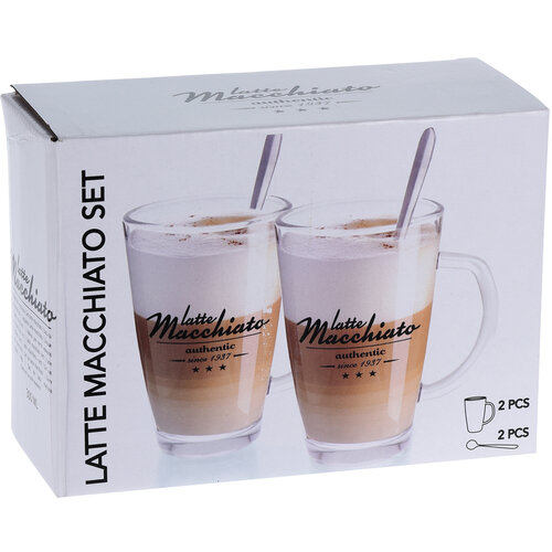 Latte Macchiato füles üvegpohár készlet, 300 ml, 2 db-os
