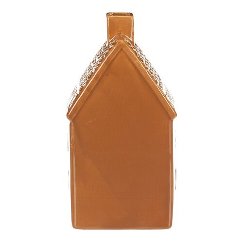 Ceramiczny domek z piernika z oświetleniem LED, brązowy