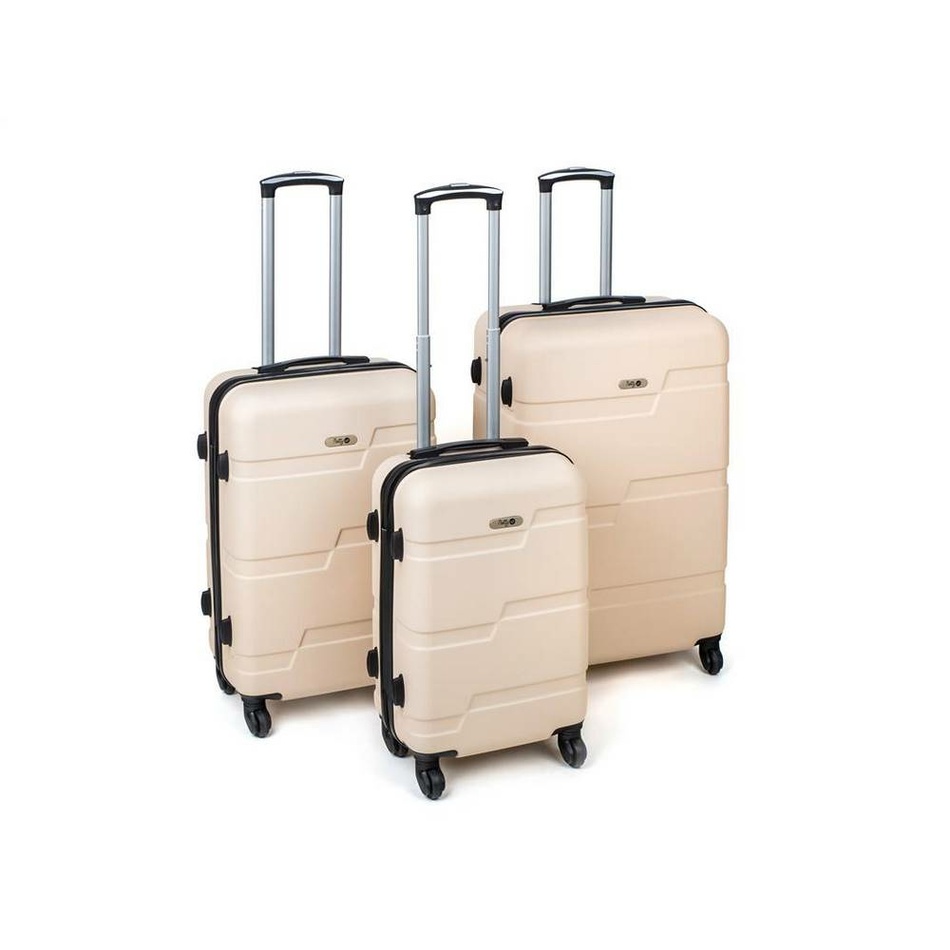 Fotografie Pretty UP 3dílná sada cestovních kufrů ABS25, slonovinová