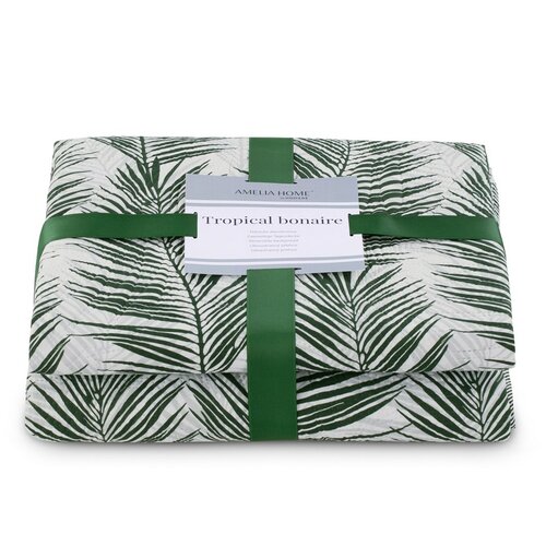 AmeliaHome Prekrivalo za posteljo Tropical Bonairestekleno zelena, 220 x 240 cm