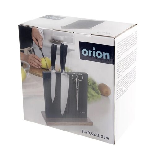 Orion Підставка для ножів акація / TPR, магнітна двостороння BLACK