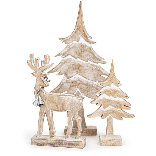 4Home Dekoration aus Mangoholz „Frozen Tree“, 30 cm